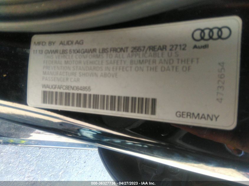 WAUGFAFC8EN084855 2014 Audi A6 2.0T Premium