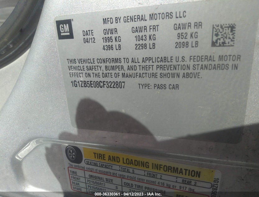 1G1ZB5E08CF322807