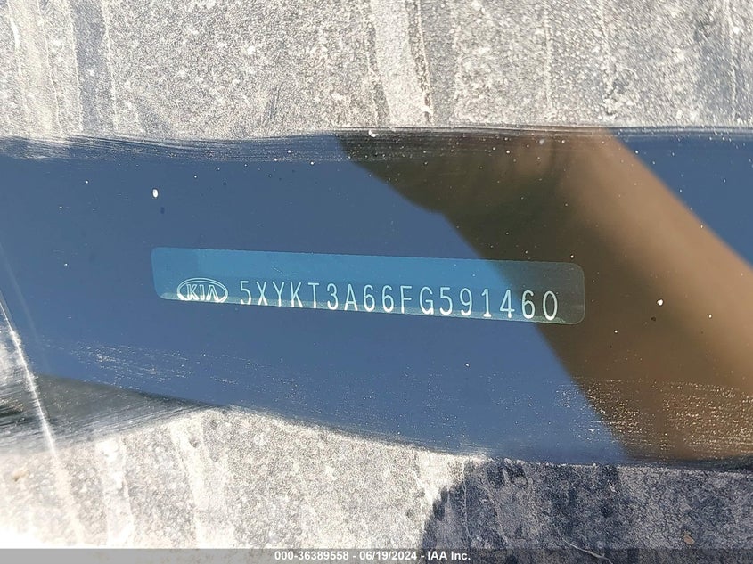 2015 Kia Sorento Lx VIN: 5XYKT3A66FG591460 Lot: 36389558