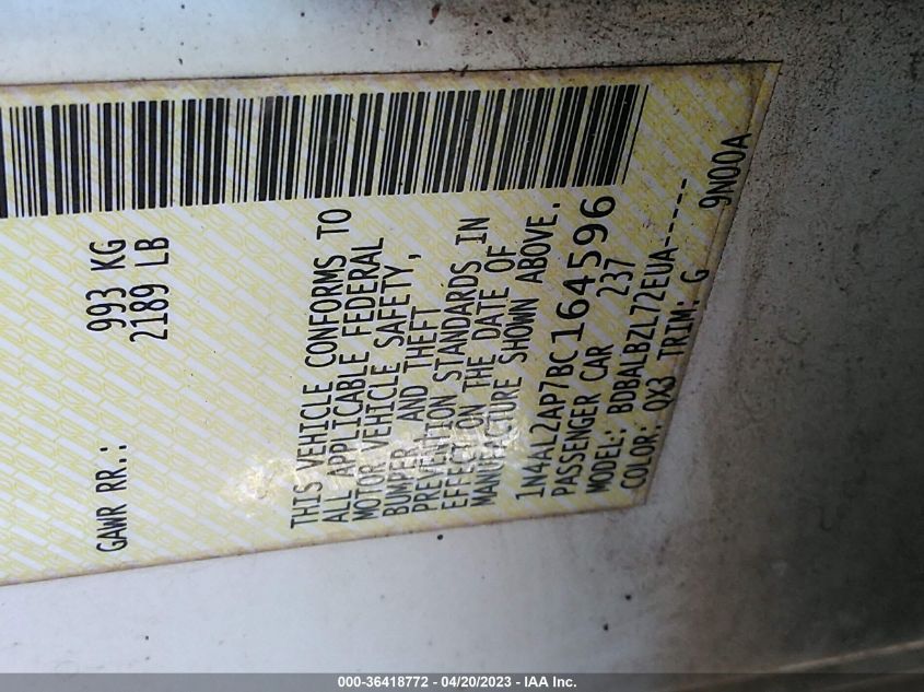 1N4AL2AP7BC164596 2011 Nissan Altima 2.5 S