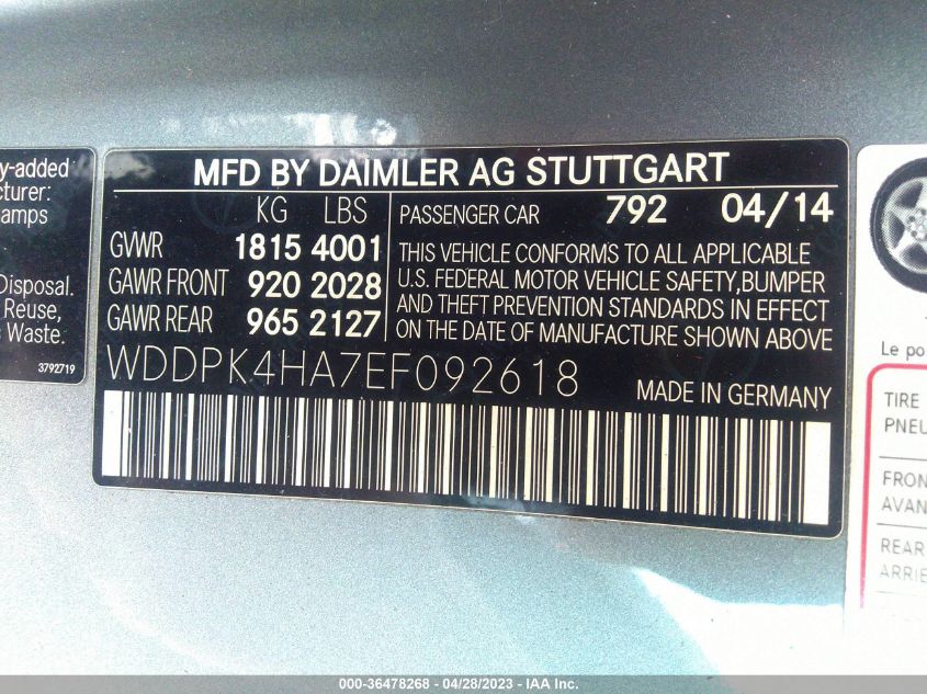 VIN WDDPK4HA7EF092618 2014 Mercedes-Benz SLK-Class,... no.9