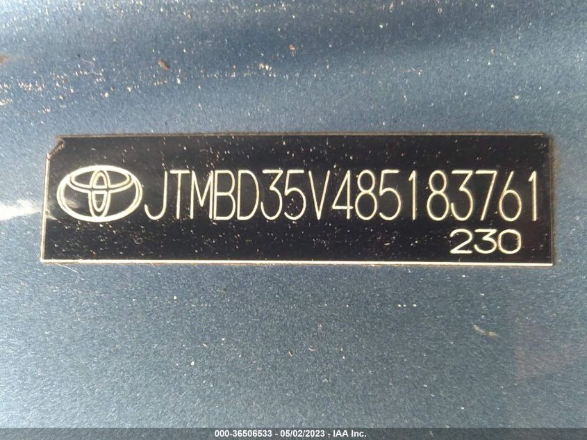 JTMBD35V485183761 2008 Toyota Rav4