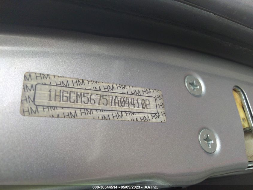 1HGCM56757A044102 2007 Honda Accord 2.4 Ex