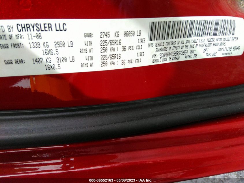 2D8HN44E99R573954 2009 Dodge Grand Caravan Se