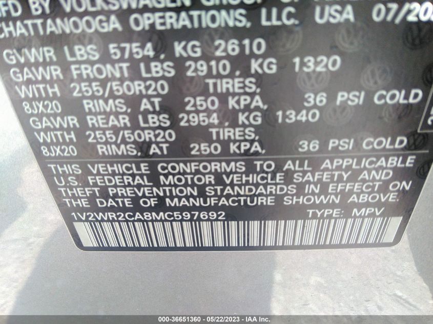 Volkswagen Atlas 2021 -auction- 8