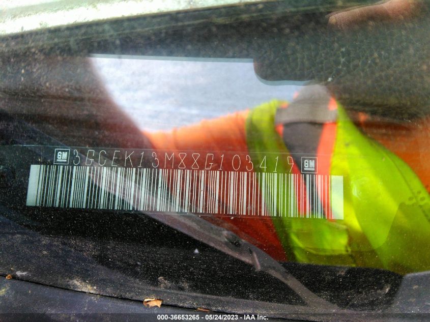 2008 Chevrolet Silverado 1500 Lt W/1Lt VIN: 3GCEK13M88G103419 Lot: 36653265