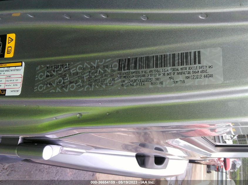 2020 Jeep Wrangler Unlimited Sahara VIN: 1C4HJXEN3LW232297 Lot: 36654159