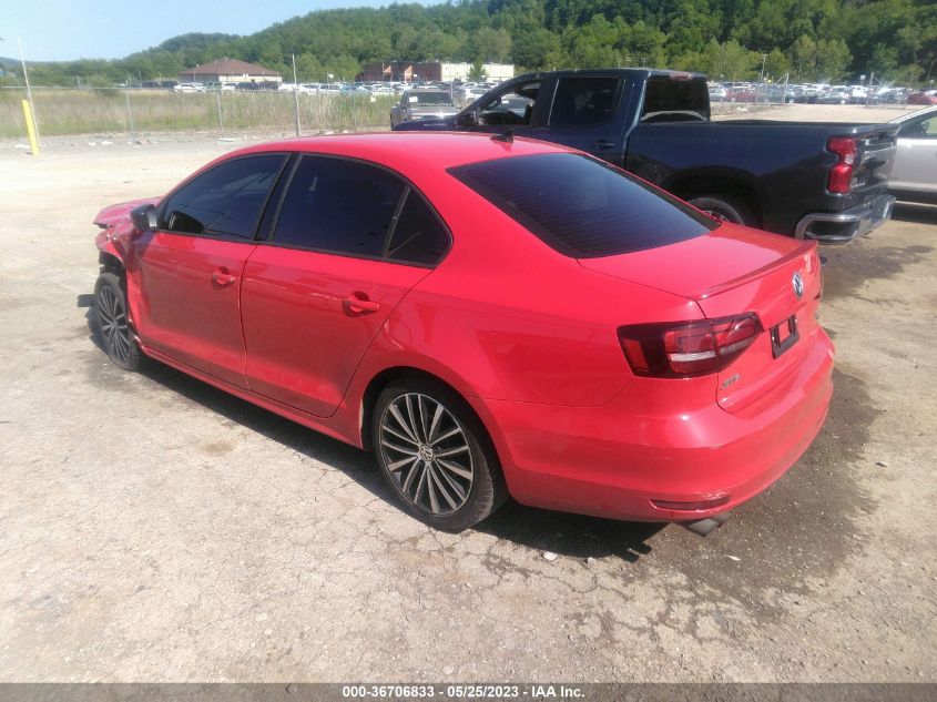 2016 Volkswagen Jetta 1.8T Sport VIN: 3VWD17AJ3GM326006 Lot: 36706833