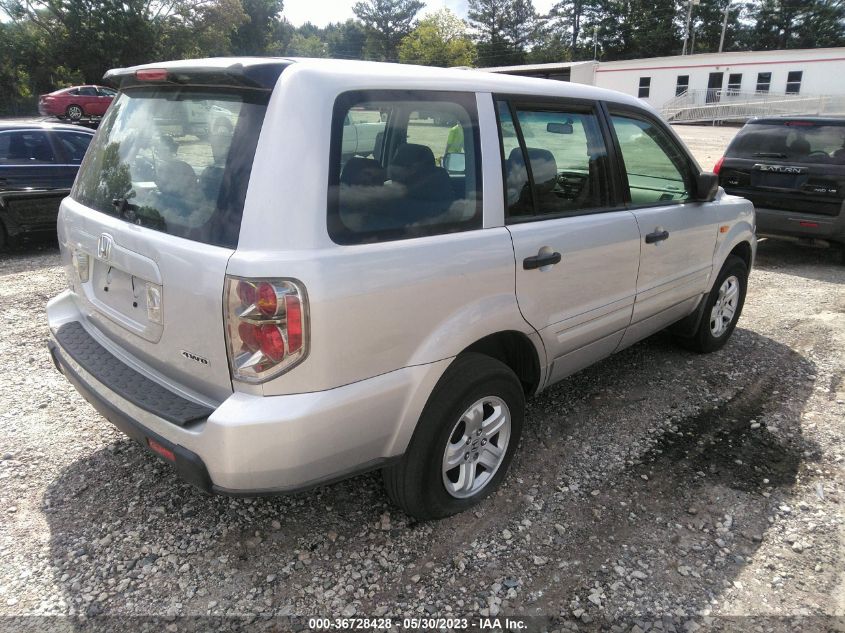 2006 Honda Pilot Lx VIN: 2HKYF18186H511939 Lot: 36728428