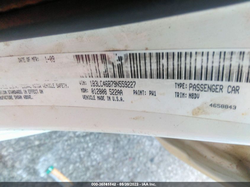 2009 Dodge Avenger Se/Sxt VIN: 1B3LC46B79N559227 Lot: 36741742