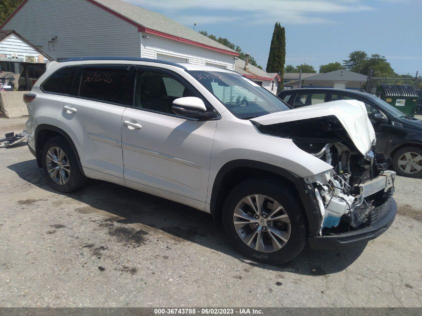 2015 Toyota Highlander Xle V6 VIN: 5TDJKRFH5FS185524 Lot: 36743785