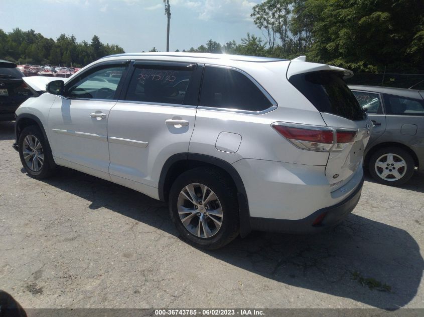 2015 Toyota Highlander Xle V6 VIN: 5TDJKRFH5FS185524 Lot: 36743785