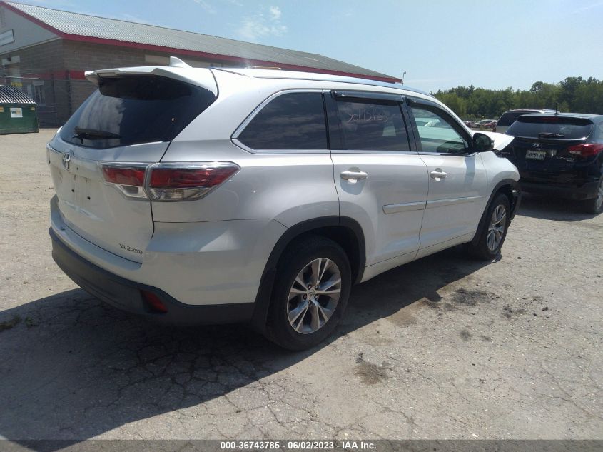 2015 Toyota Highlander Xle V6 VIN: 5TDJKRFH5FS185524 Lot: 36743785