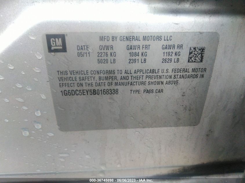 2011 Cadillac Cts Standard VIN: 1G6DC5EY5B0168338 Lot: 36745898