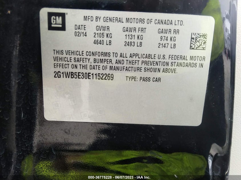 2014 CHEVROLET IMPALA LIMITED LT - 2G1WB5E30E1152269