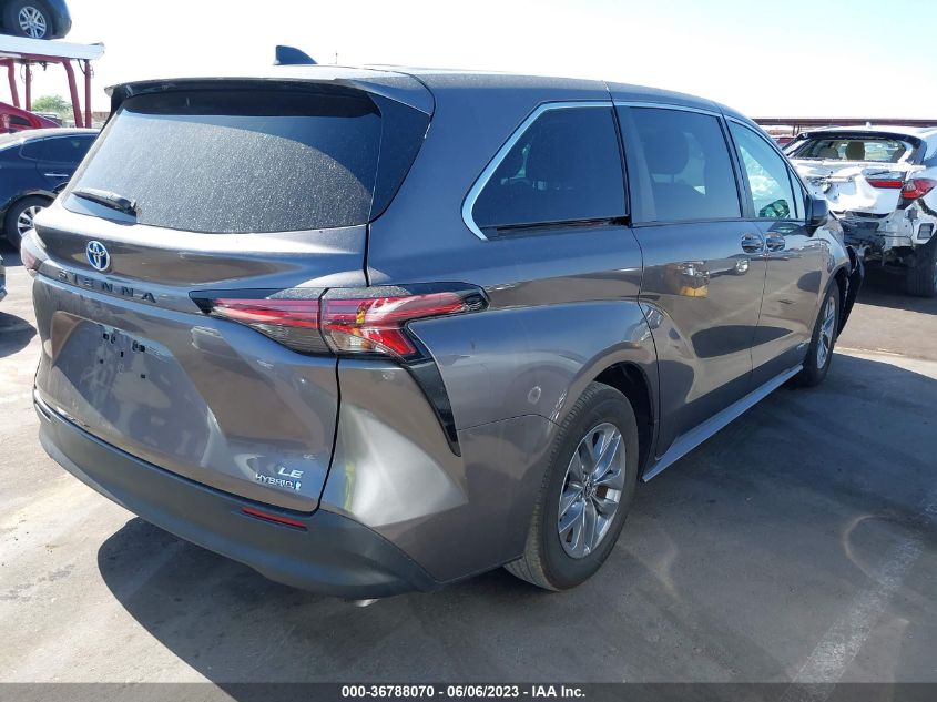 2021 Toyota Sienna Le VIN: 5TDKRKEC3MS036572 Lot: 36788070