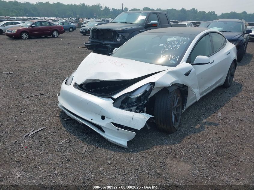 2022 Tesla Model 3 Long Range Dual Motor All-Wheel Drive VIN: 5YJ3E1EB0NF274533 Lot: 36798927