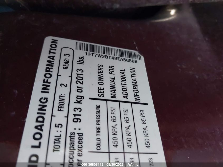 1FT7W2BT4BEA58568 2011 Ford Super Duty F-250 Xl/Xlt/Lariat/King Ranch