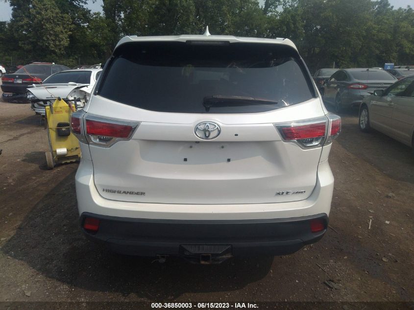 2014 Toyota Highlander Xle V6 VIN: 5TDJKRFH0ES023816 Lot: 36850003