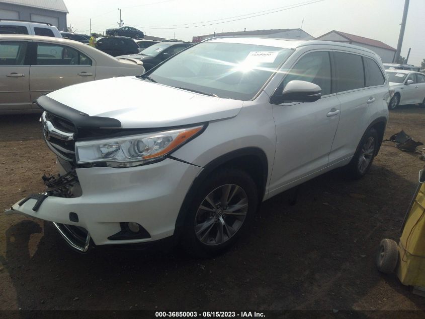 2014 Toyota Highlander Xle V6 VIN: 5TDJKRFH0ES023816 Lot: 36850003