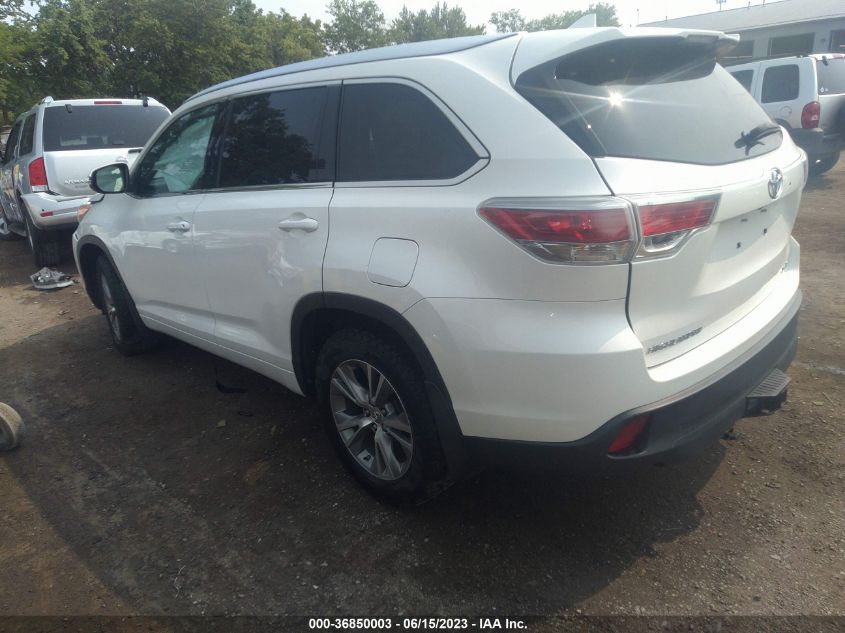 2014 Toyota Highlander Xle V6 VIN: 5TDJKRFH0ES023816 Lot: 36850003