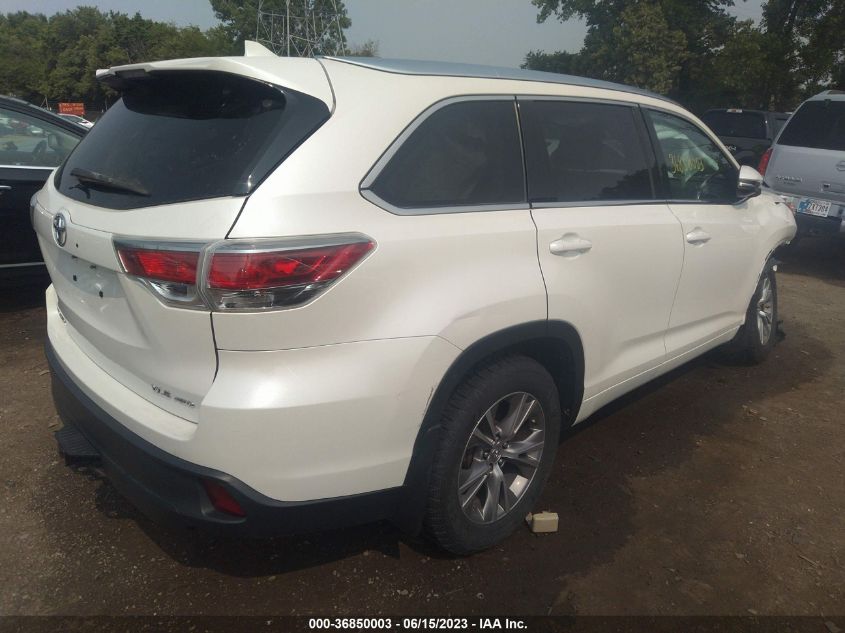 2014 Toyota Highlander Xle V6 VIN: 5TDJKRFH0ES023816 Lot: 36850003