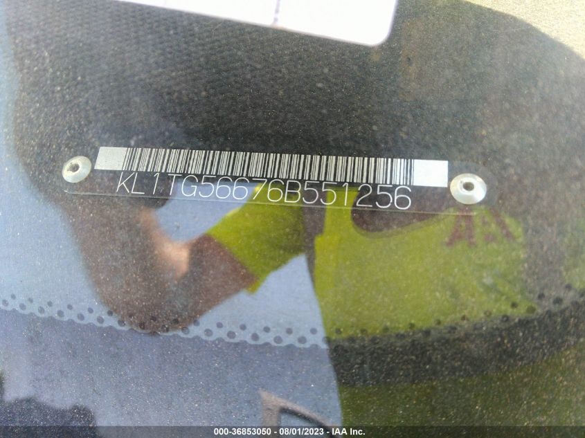 2006 Chevrolet Aveo Lt VIN: KL1TG56676B551256 Lot: 36853050