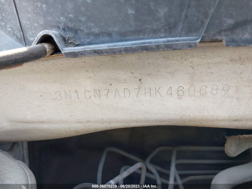 2017 Nissan Versa Sedan VIN: 3N1CN7AD7HK460689 Lot: 36870239