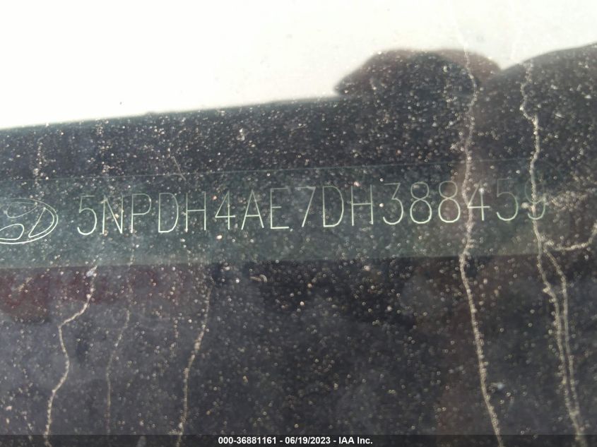 2013 Hyundai Elantra Gls VIN: 5NPDH4AE7DH388459 Lot: 36881161