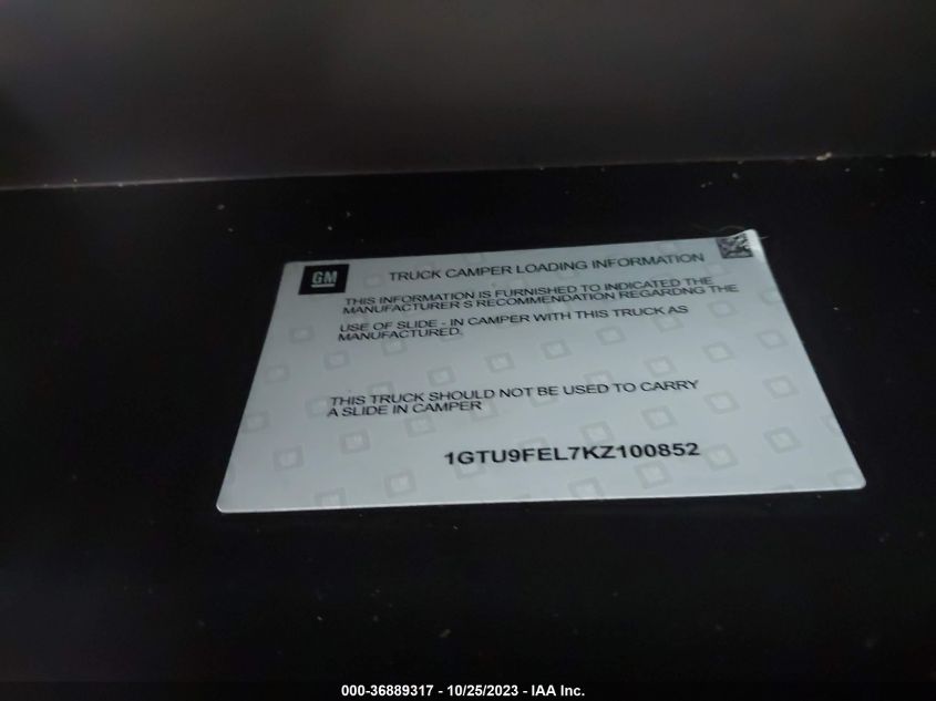2020 GMC Sierra 1500 Denali VIN: 1GTU9FEL7LZ330974 Lot: 36889317