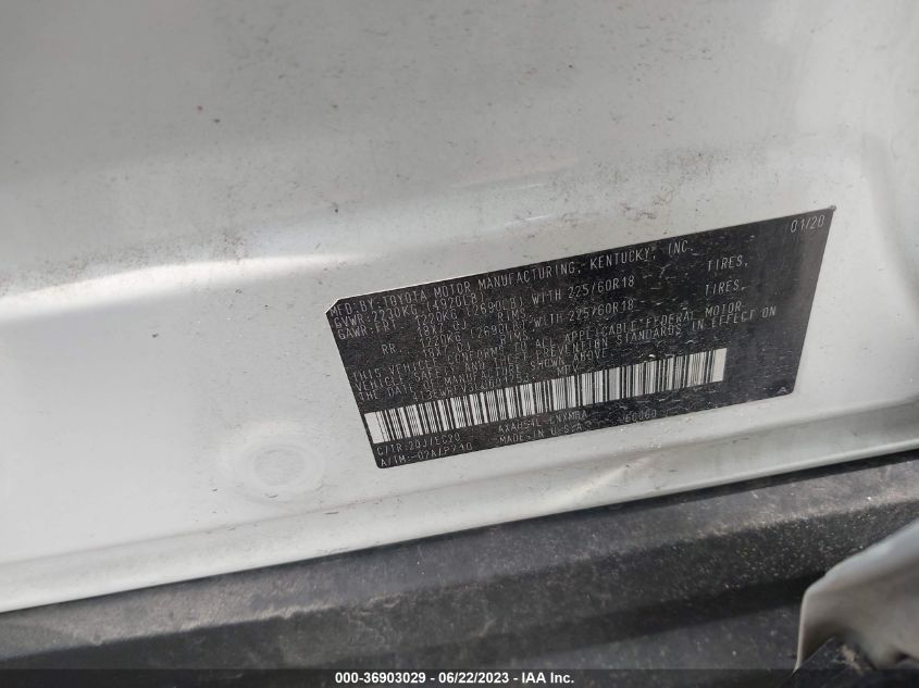 2020 Toyota Rav4 Hybrid Xse VIN: 4T3EWRFV3LU001753 Lot: 36903029