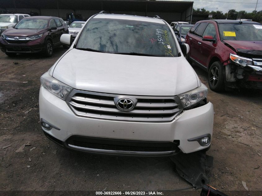 2013 Toyota Highlander Se V6 VIN: 5TDBK3EH6DS250140 Lot: 36922666
