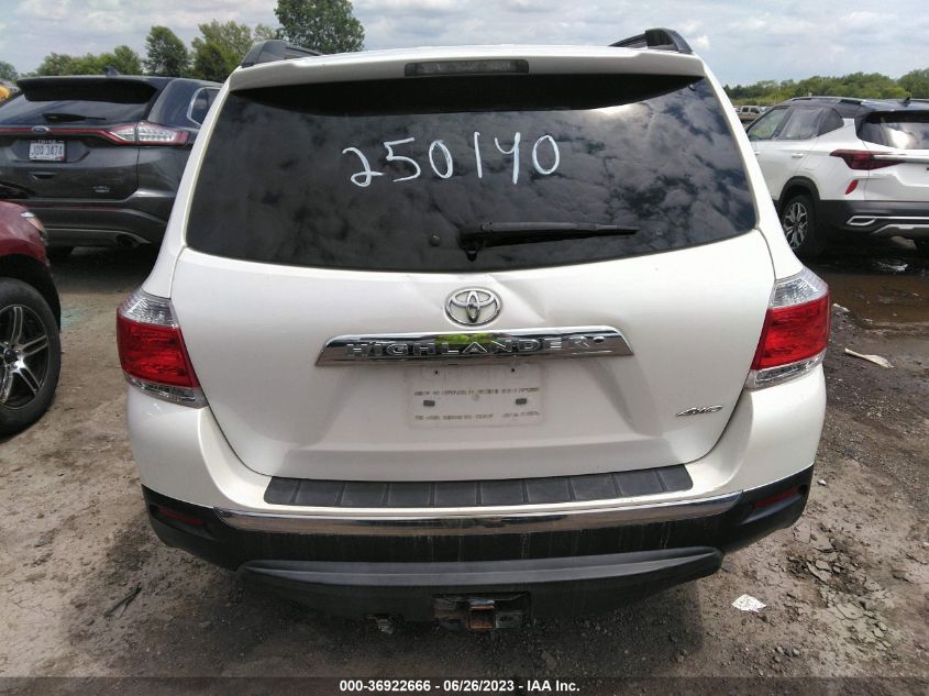 2013 Toyota Highlander Se V6 VIN: 5TDBK3EH6DS250140 Lot: 36922666