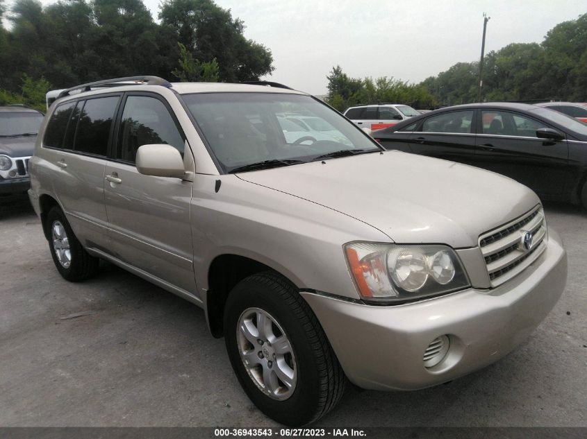 2002 Toyota Highlander V6 (A4) VIN: JTEHF21A020072254 Lot: 36943543