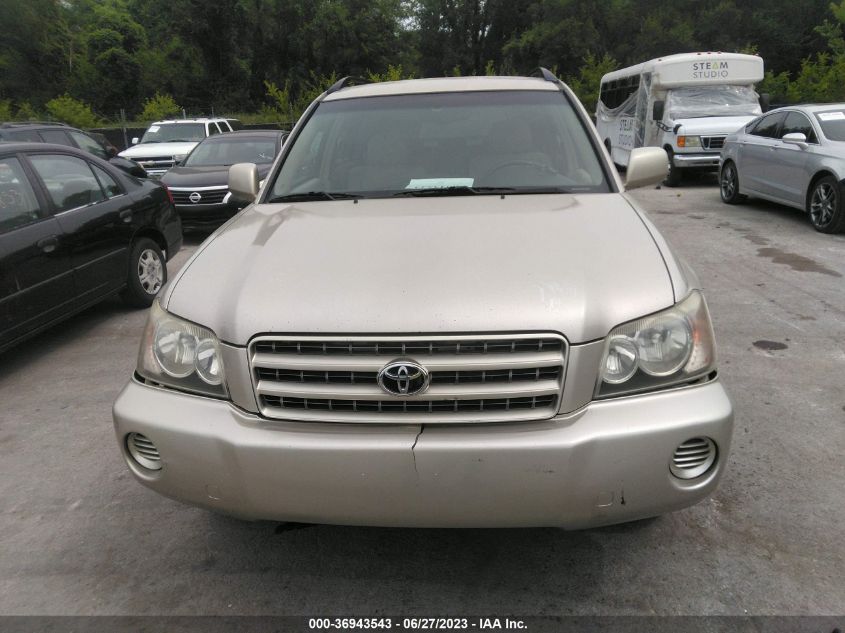 2002 Toyota Highlander V6 (A4) VIN: JTEHF21A020072254 Lot: 36943543