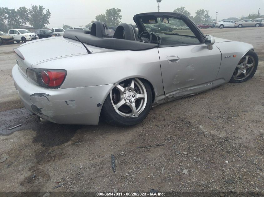 2002 Honda S2000 Base (M6) VIN: JHMAP11412T009989 Lot: 36947931