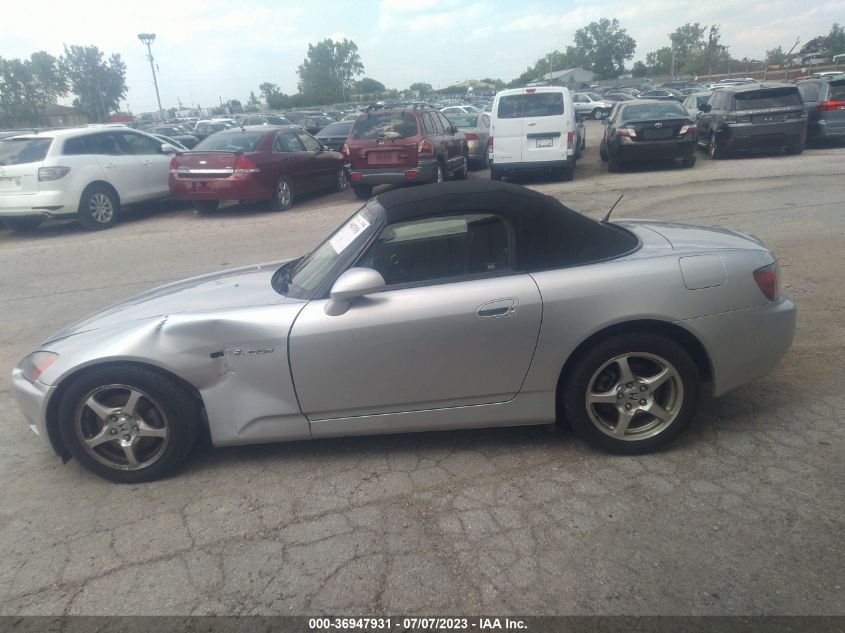 2002 Honda S2000 Base (M6) VIN: JHMAP11412T009989 Lot: 36947931
