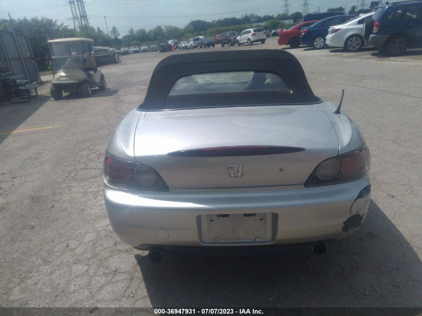 2002 Honda S2000 Base (M6) VIN: JHMAP11412T009989 Lot: 36947931