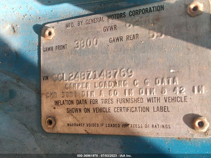 1978 Chevrolet C20 VIN: CCL248Z148769 Lot: 36961978