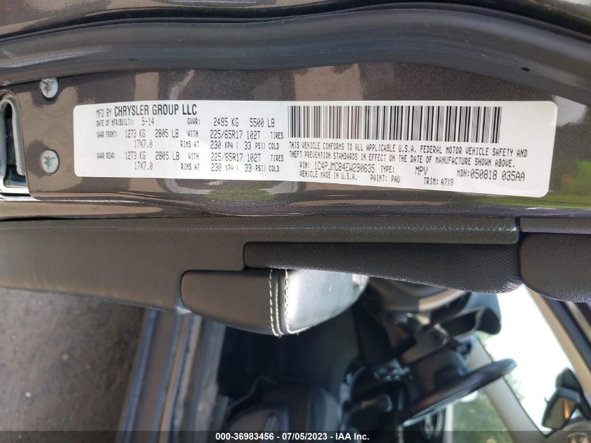 2014 Jeep Cherokee Latitude VIN: 1C4PJMCB4EW290635 Lot: 36983456