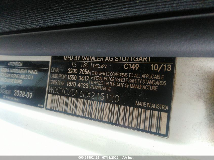 VIN WDCYC7DF6EX215120 2014 Mercedes-Benz G-Class, G... no.9