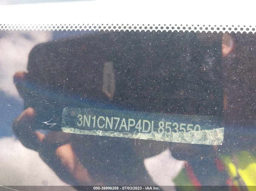 2013 Nissan Versa 1.6 Sv VIN: 3N1CN7AP4DL853550 Lot: 36996288