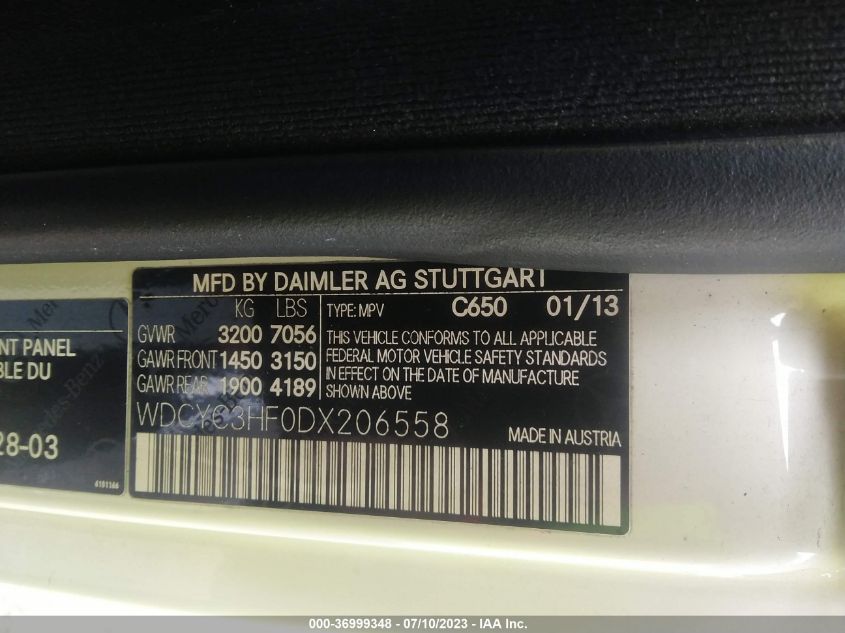 VIN WDCYC3HF0DX206558 2013 Mercedes-Benz G-Class, G... no.9