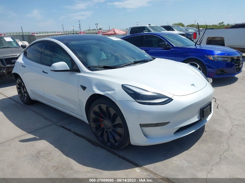 2022 Tesla Model 3 Performance VIN: 5YJ3E1EC3NF293912 Lot: 37059080