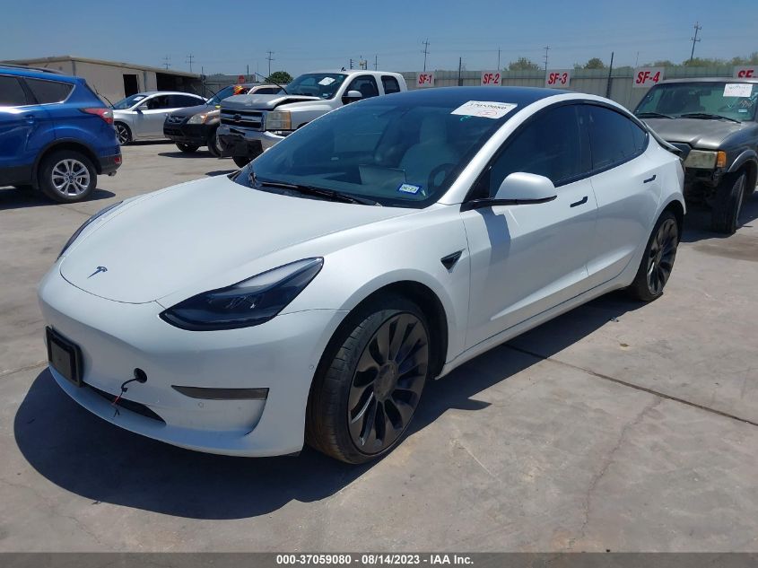 2022 Tesla Model 3 Performance VIN: 5YJ3E1EC3NF293912 Lot: 37059080