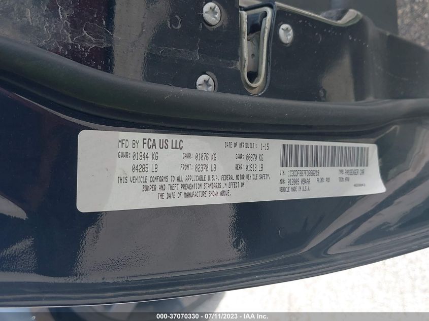 1C3CDFBB7FD266219 2015 Dodge Dart Sxt