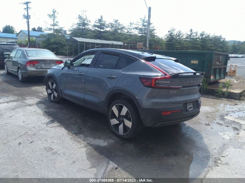 2022 Volvo C40 Recharge Pure Electric P8 Ultimate VIN: YV4ED3GB9N2008948 Lot: 37089369