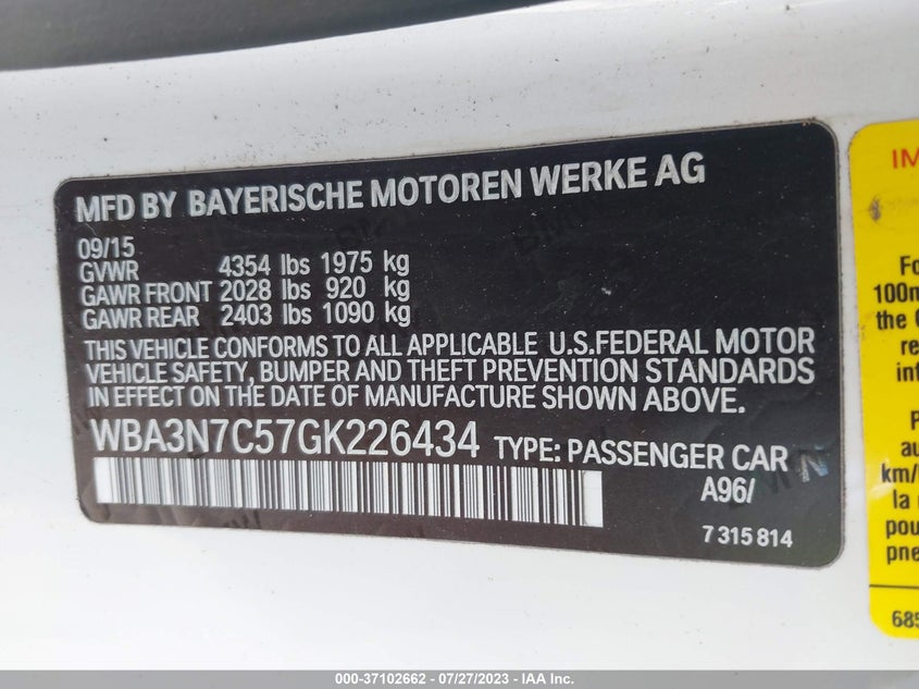 2016 BMW 428I - WBA3N7C57GK226434