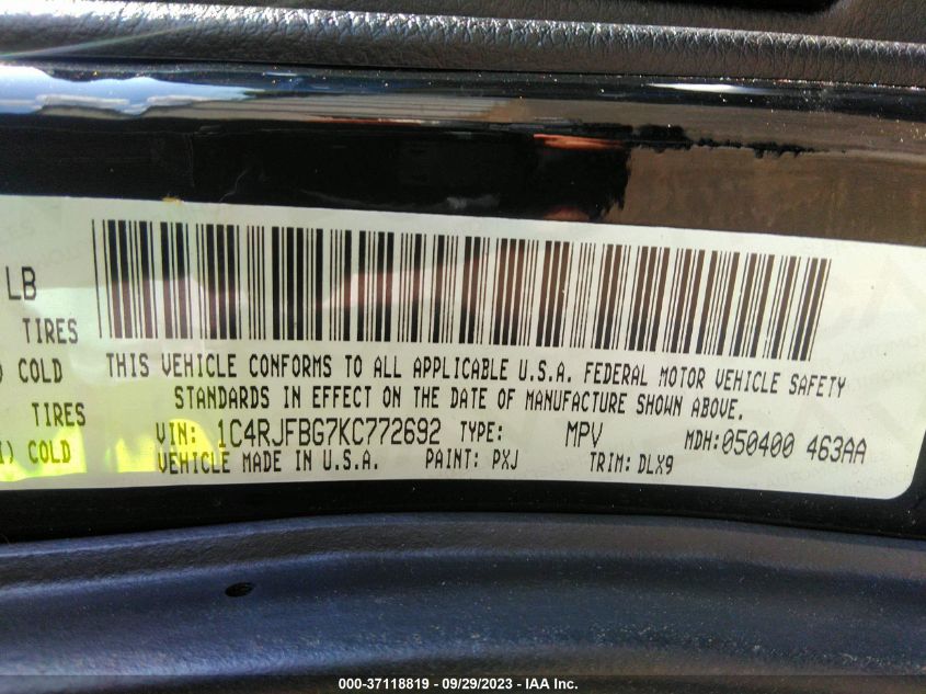 1C4RJFBG7KC772692 2019 Jeep Grand Cherokee Limited 4X4