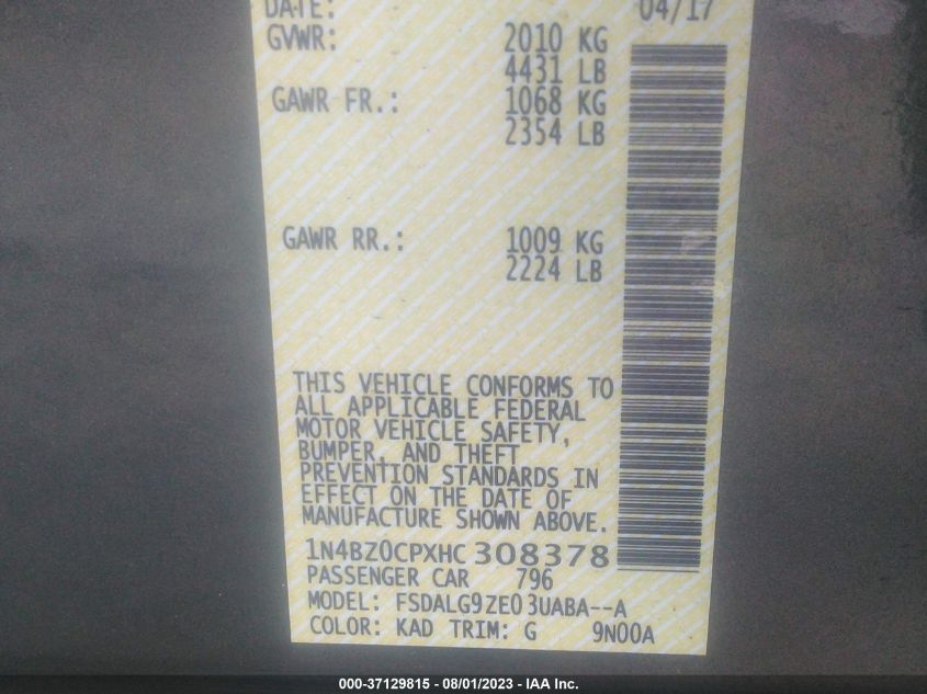 Фото: 1N4BZ0CPXHC308378 - 9